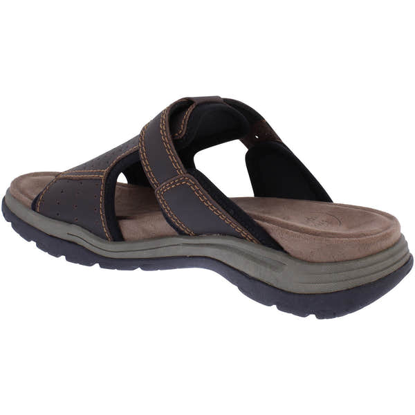 Free Spirit 41170 Harrison Mens Brown Leather Arch Support Touch Fastening Mules-elevate your sole