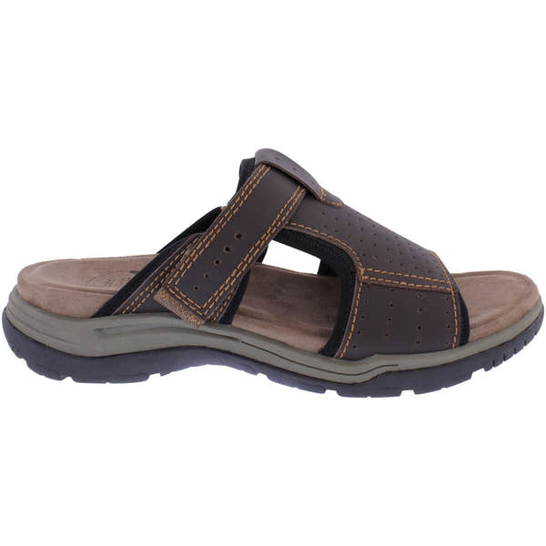Free Spirit 41170 Harrison Mens Brown Leather Arch Support Touch Fastening Mules-elevate your sole