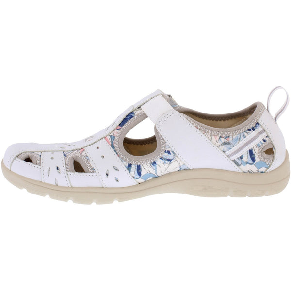 Free Spirit Cleveland Ladies White Multi Suede & Textile Touch Fastening Shoes-elevate your sole