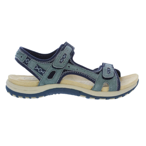 Free Spirit Frisco Ladies Navy Suede & Textile Touch Fastening Sandals-elevate your sole
