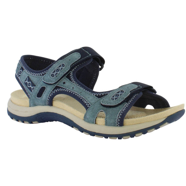 Free Spirit Frisco Ladies Navy Suede & Textile Touch Fastening Sandals-elevate your sole