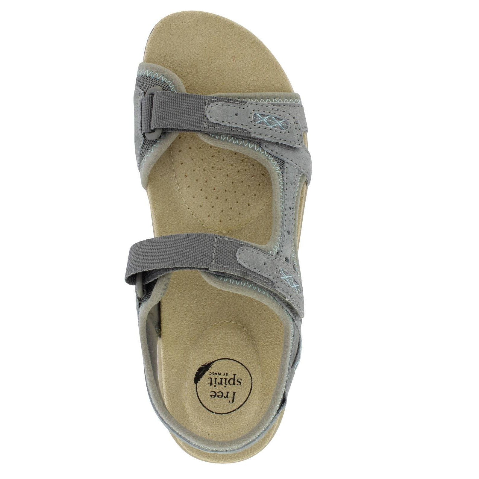 Free Spirit Frisco Ladies Smoke Suede & Textile Touch Fastening Sandals-elevate your sole