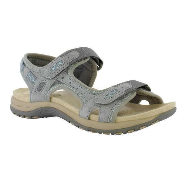 Free Spirit Frisco Ladies Smoke Suede & Textile Touch Fastening Sandals-elevate your sole