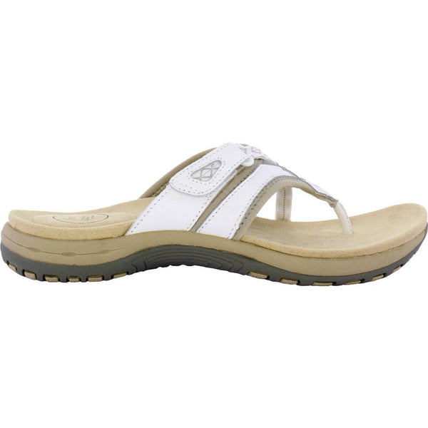 Free Spirit Juliet Ladies White Suede & Textile Toe-Post Sandals-elevate your sole