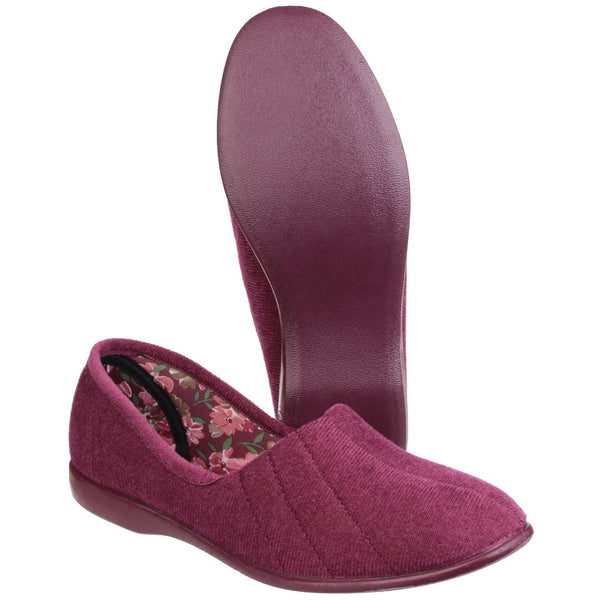 GBS Audrey Slipper Ladies Spanish Pink Textile Slip On Slippers-elevate your sole