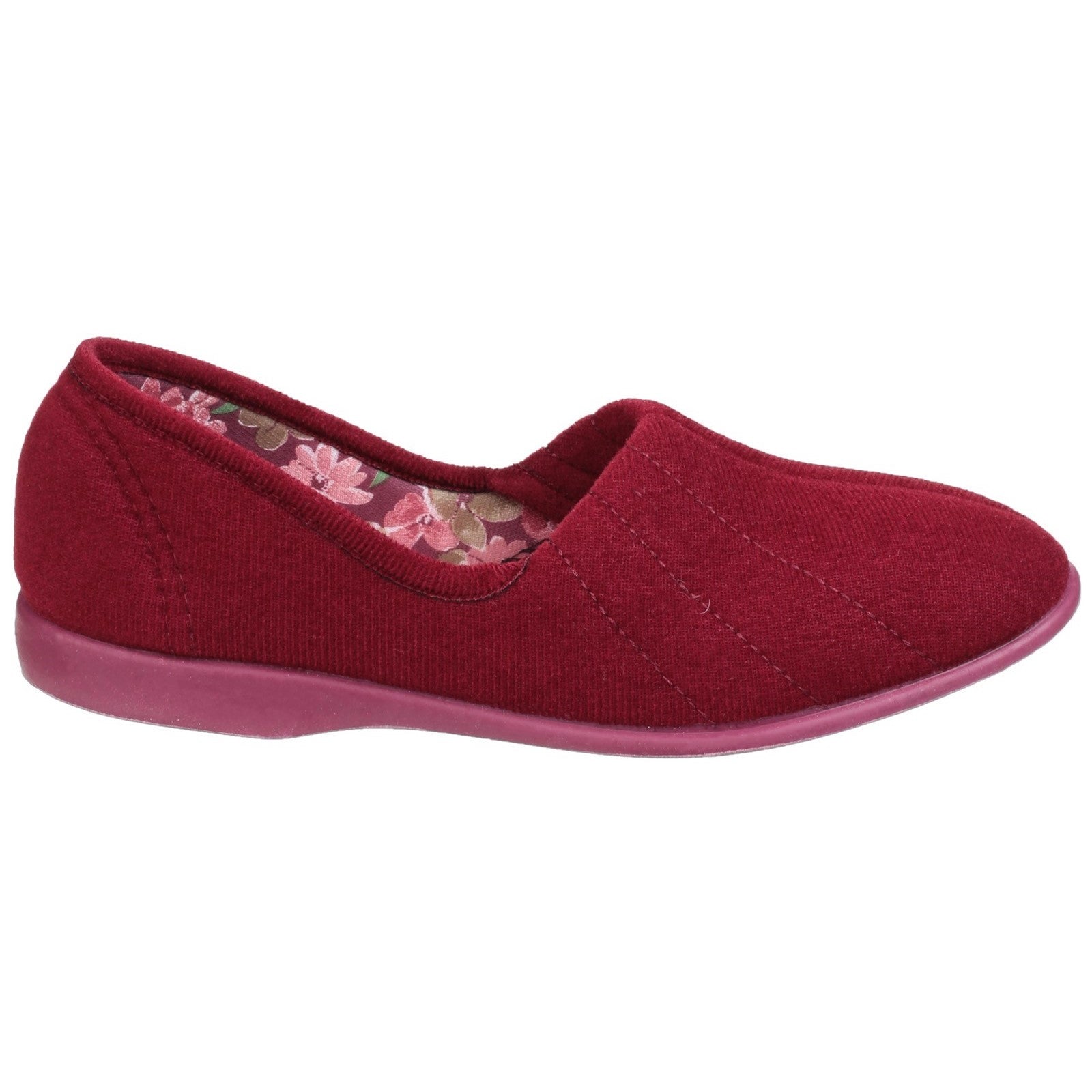 GBS Audrey Slipper Ladies Spanish Red Textile Slip On Slippers-elevate your sole
