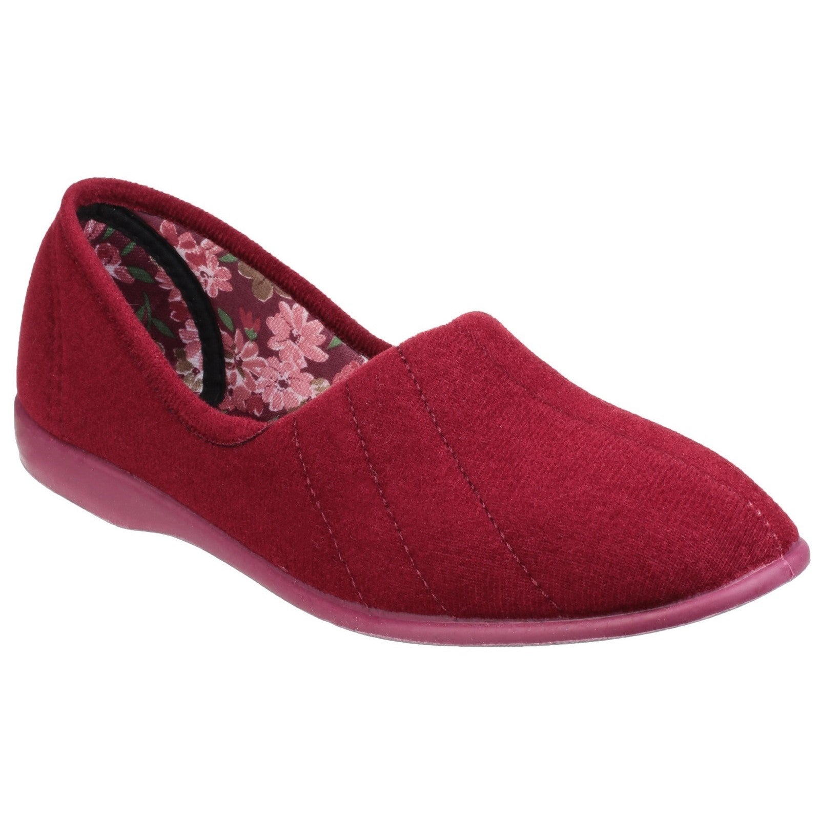 GBS Audrey Slipper Ladies Spanish Red Textile Slip On Slippers-elevate your sole