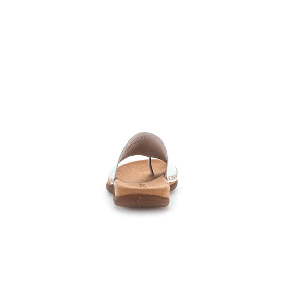Gabor 03.700.21 Lanzarote Ladies White Leather Toe Loop Mules - elevate your sole