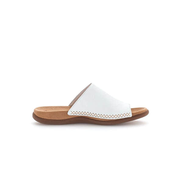 Gabor 03.700.21 Lanzarote Ladies White Leather Toe Loop Mules - elevate your sole
