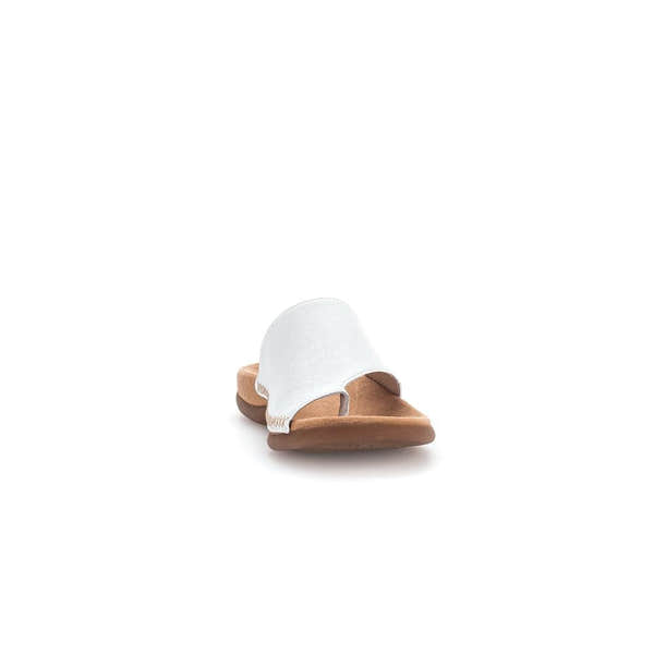 Gabor 03.700.21 Lanzarote Ladies White Leather Toe Loop Mules - elevate your sole