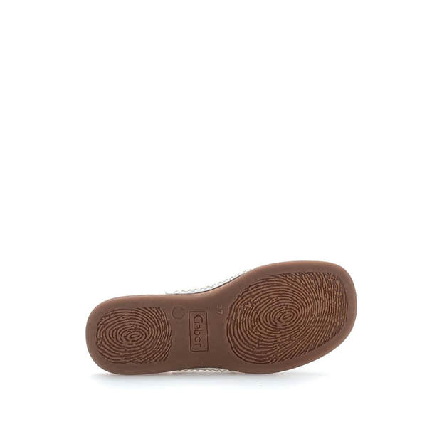 Gabor 03.700.21 Lanzarote Ladies White Leather Toe Loop Mules - elevate your sole