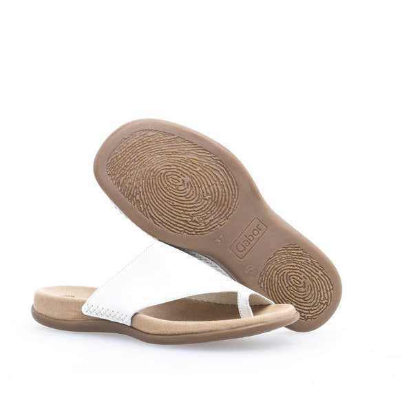 Gabor 03.700.21 Lanzarote Ladies White Leather Toe Loop Mules - elevate your sole