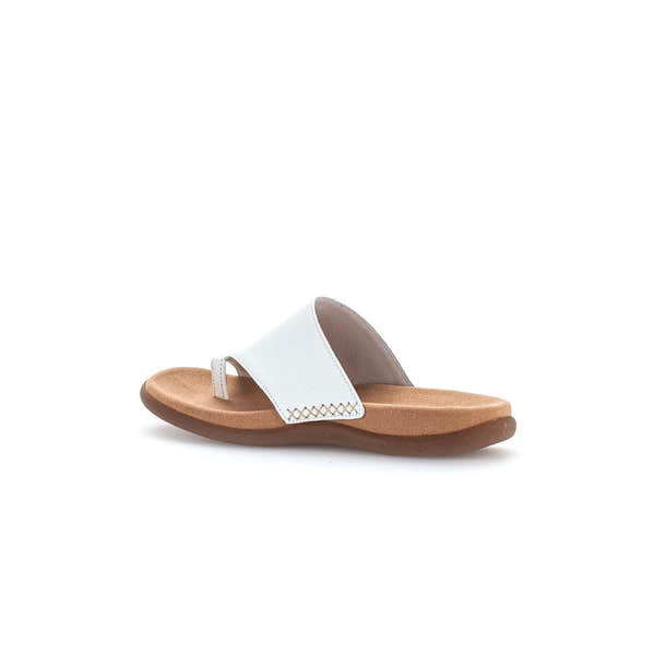 Gabor 03.700.21 Lanzarote Ladies White Leather Toe Loop Mules - elevate your sole