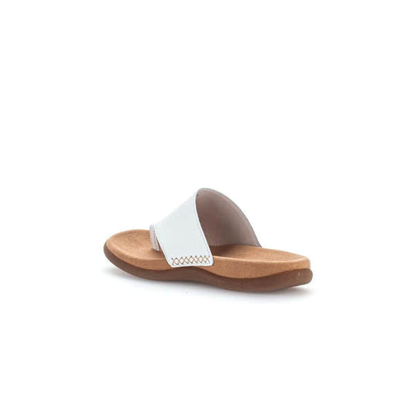 Gabor 03.700.21 Lanzarote Ladies White Leather Toe Loop Mules - elevate your sole