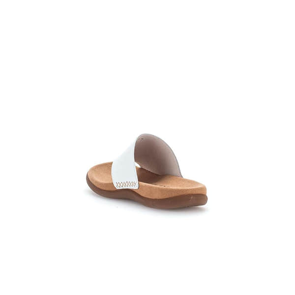 Gabor 03.700.21 Lanzarote Ladies White Leather Toe Loop Mules - elevate your sole