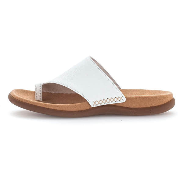 Gabor 03.700.21 Lanzarote Ladies White Leather Toe Loop Mules - elevate your sole