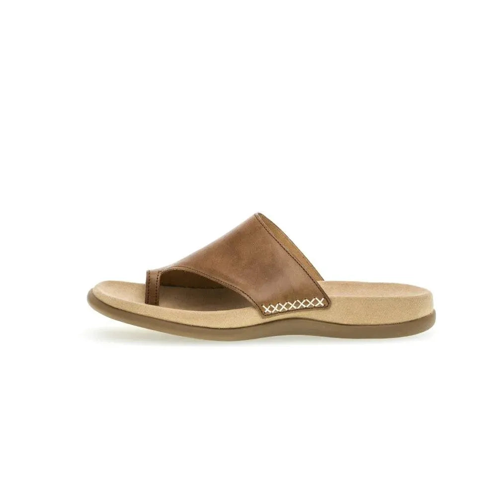 Gabor 03.700.24 Lanzarote Ladies Peanut Leather Toe Loop Sandals-elevate your sole