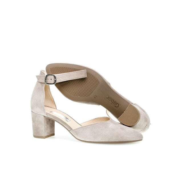 Gabor 21.340.12 Gala Ladies Mink Suede Buckle Heels-elevate your sole