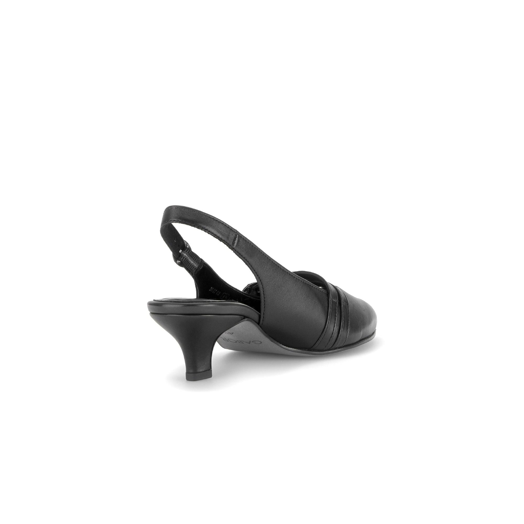 Gabor Edith black slingback shoes, rotating product angle 09.