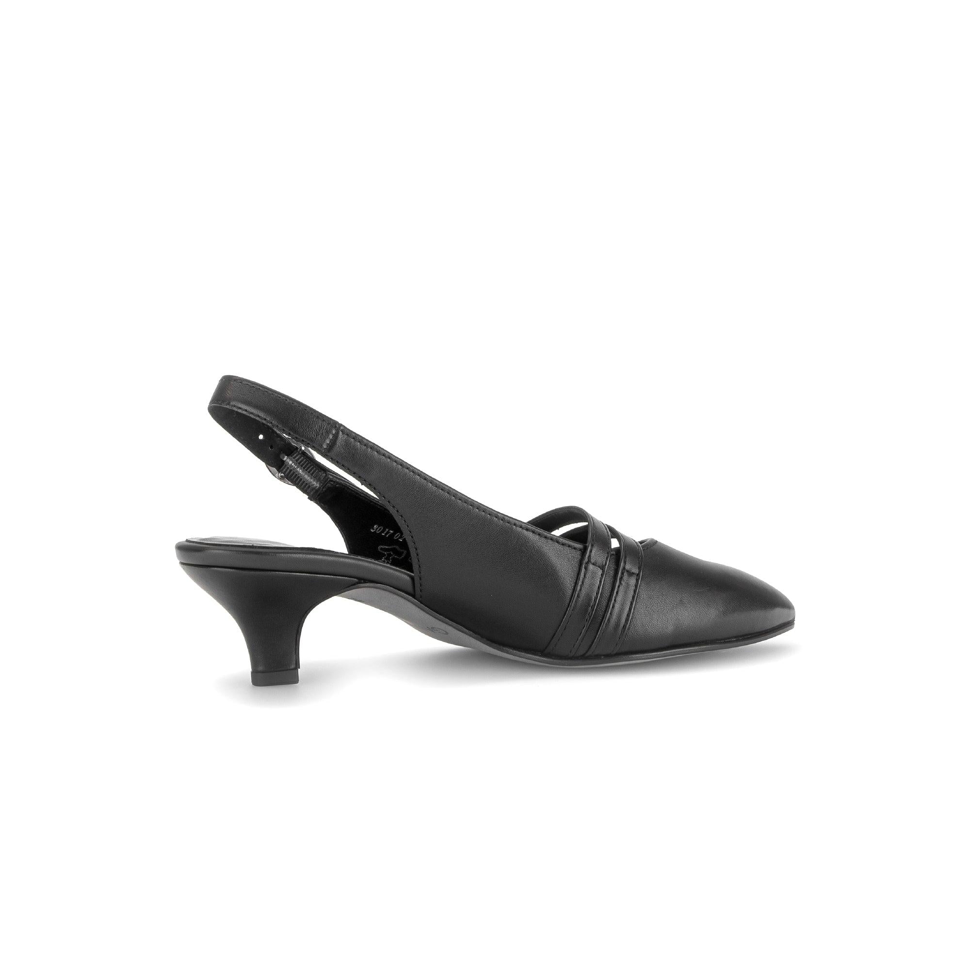 Gabor Edith black slingback shoes, rotating product angle 11.