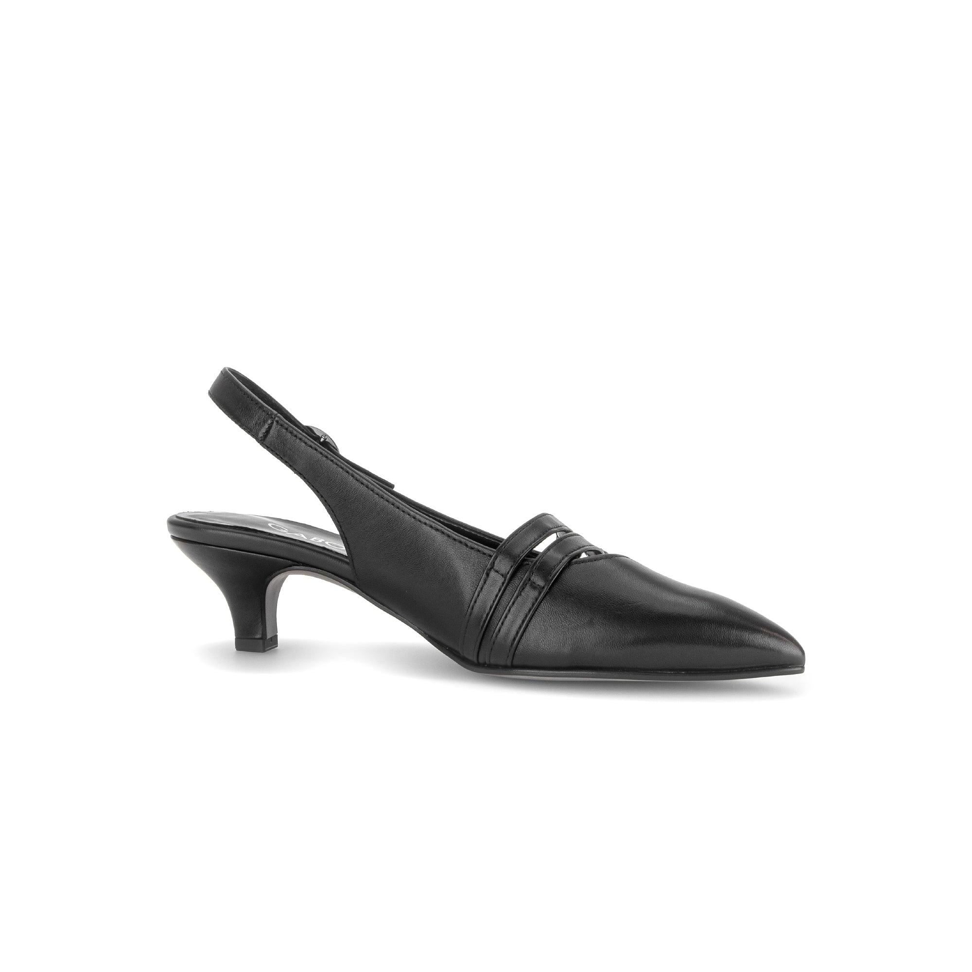 Gabor Edith black slingback shoes, rotating product angle 14.