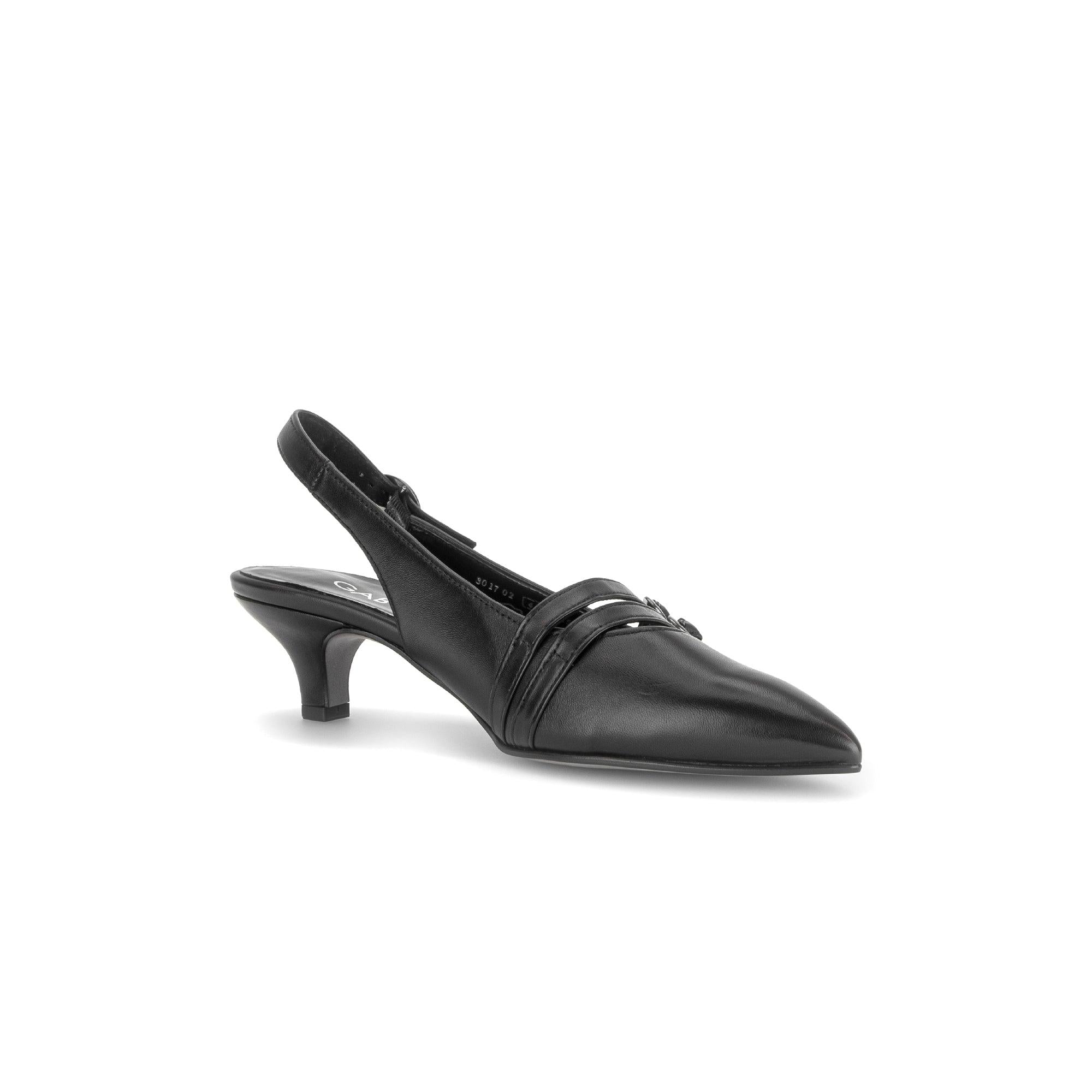 Gabor Edith black slingback shoes, rotating product angle 15.