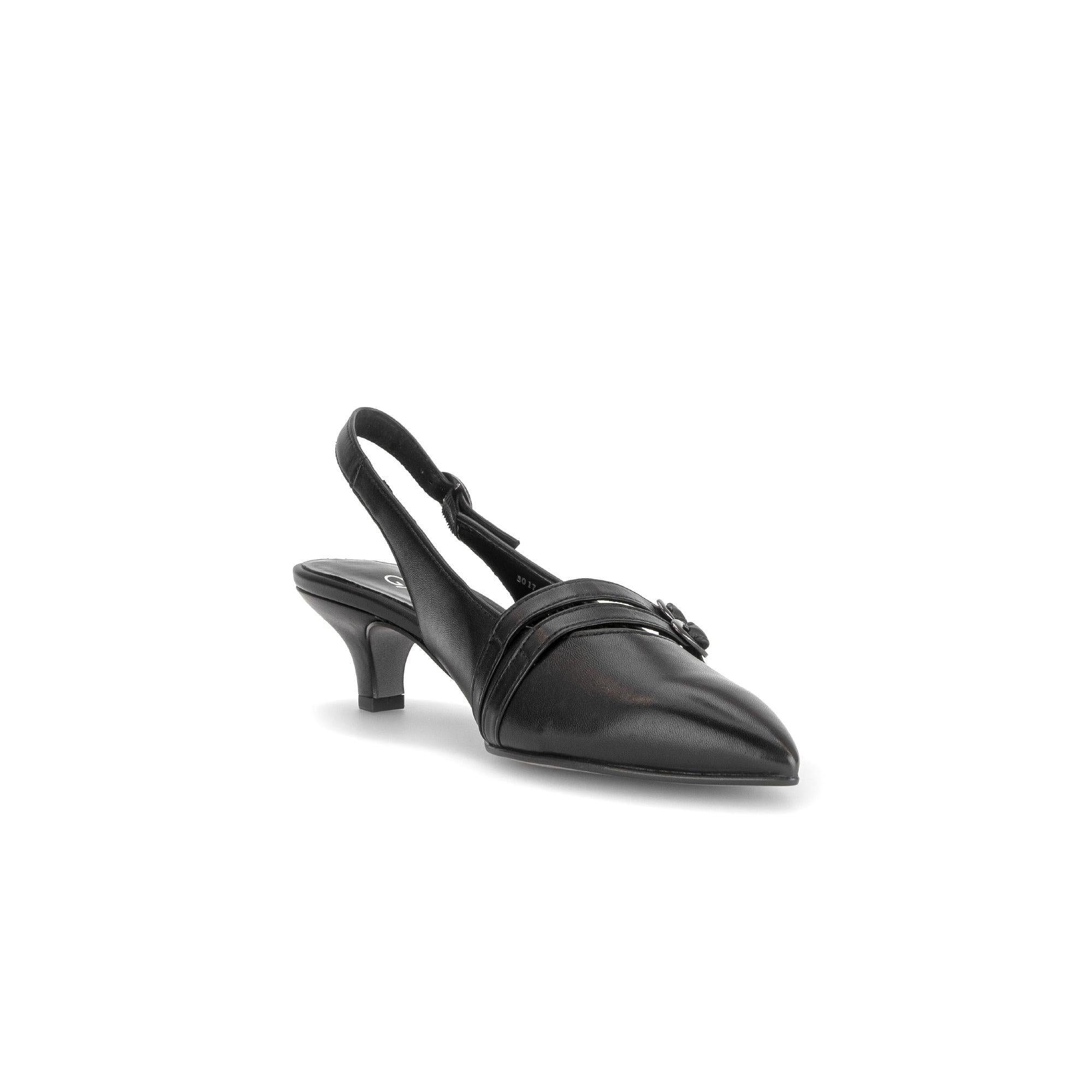 Gabor Edith black slingback shoes, rotating product angle 16.