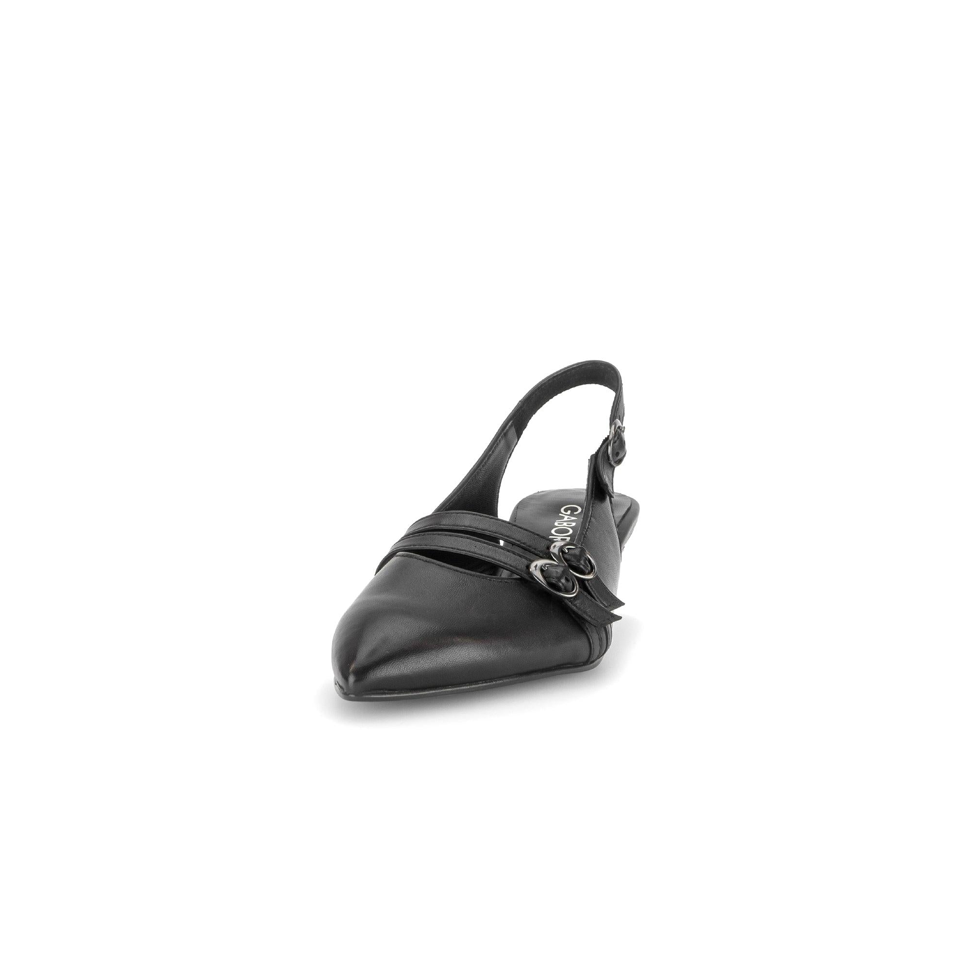Gabor Edith black slingback shoes, rotating product angle 20.