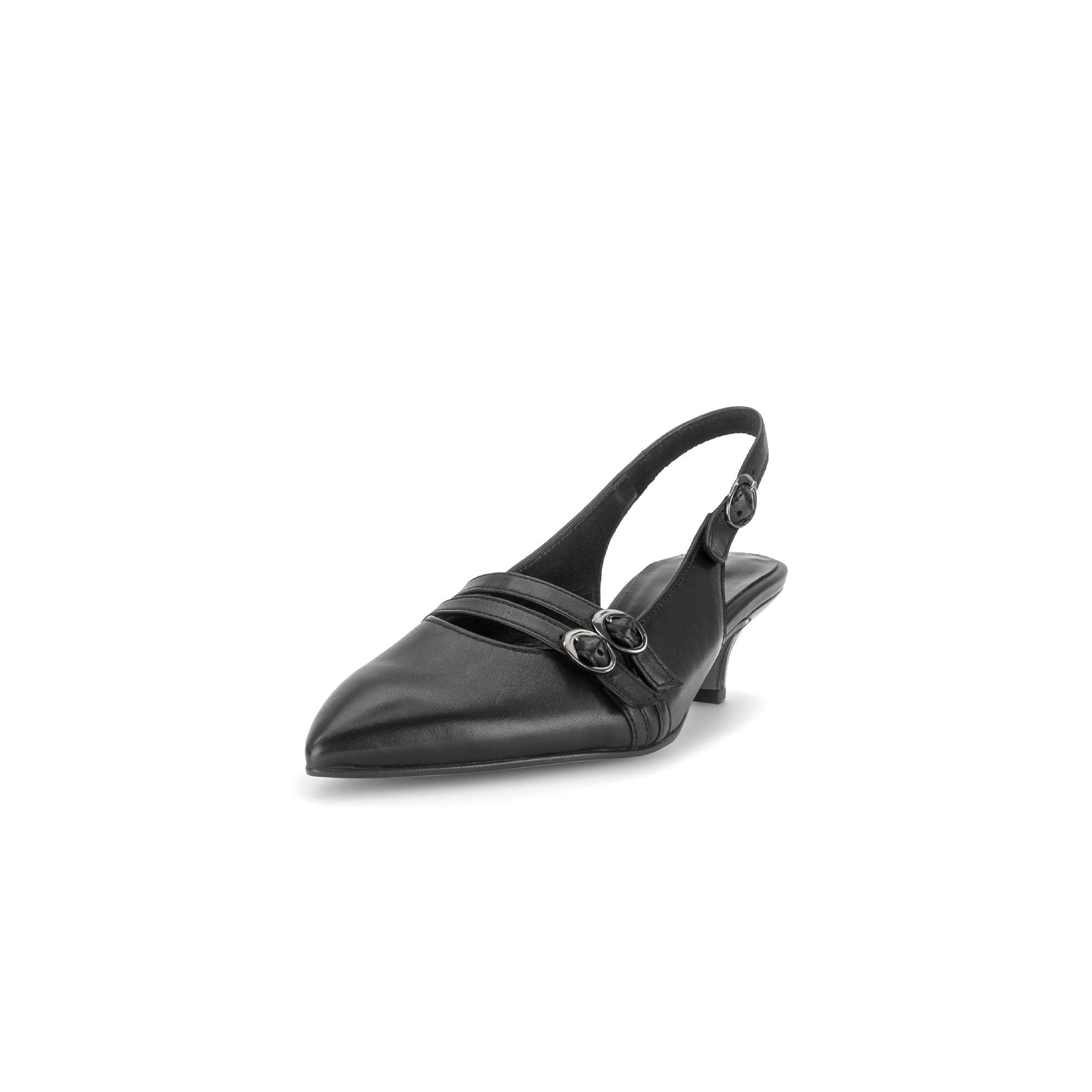 Gabor Edith black slingback shoes, rotating product angle 21.