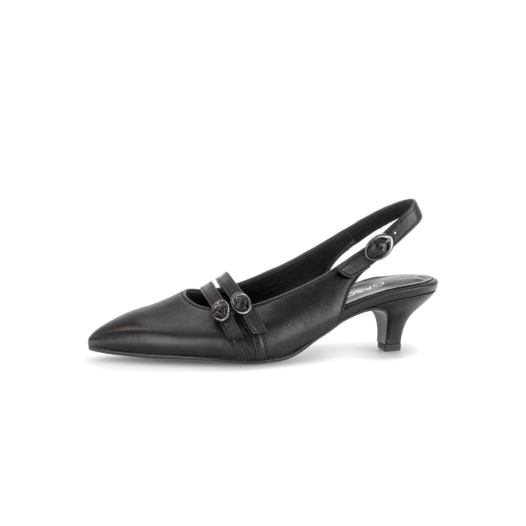 Gabor Edith black slingback shoes, rotating product angle 24.