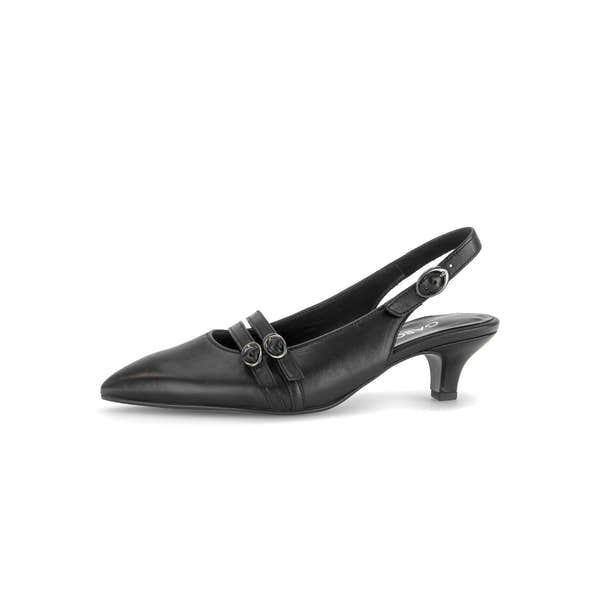 Gabor Edith black slingback shoes, rotating product angle 24.