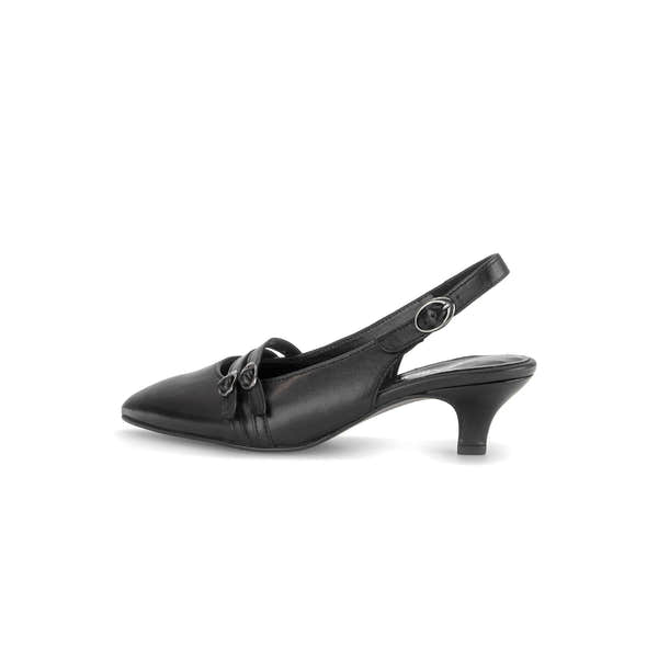 Gabor Edith black slingback shoes, rotating product angle 02.