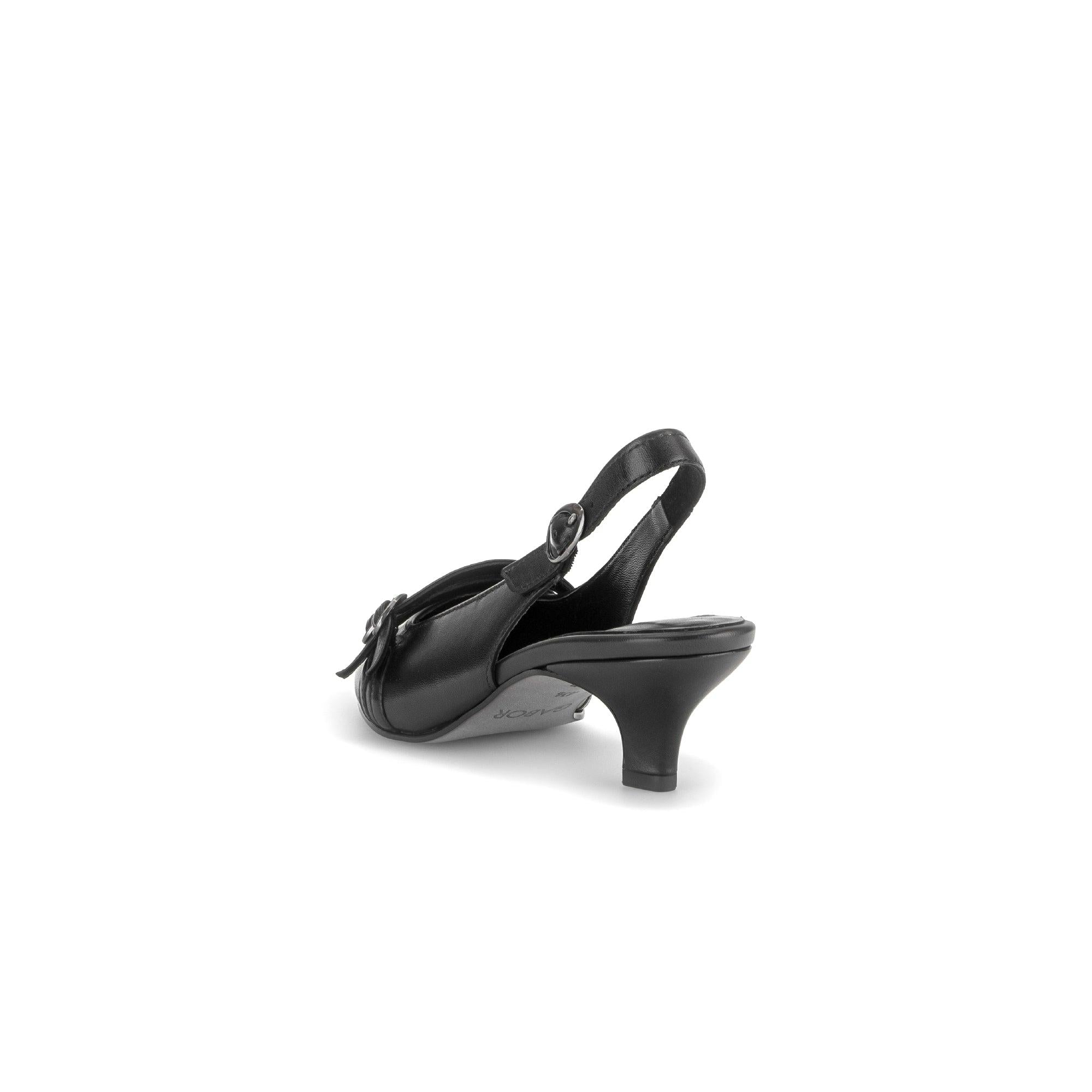 Gabor Edith black slingback shoes, rotating product angle 05.