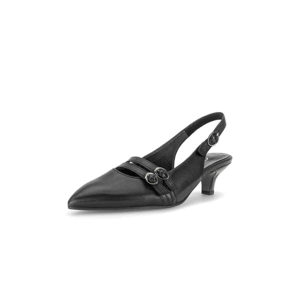 Gabor 3017.02.001 Edith Ladies Black Leather Slingback Shoes