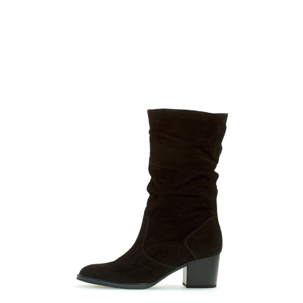 Gabor 32.894.47 Ramona Ladies Black Suede Slip On Mid-Calf Boots-elevate your sole