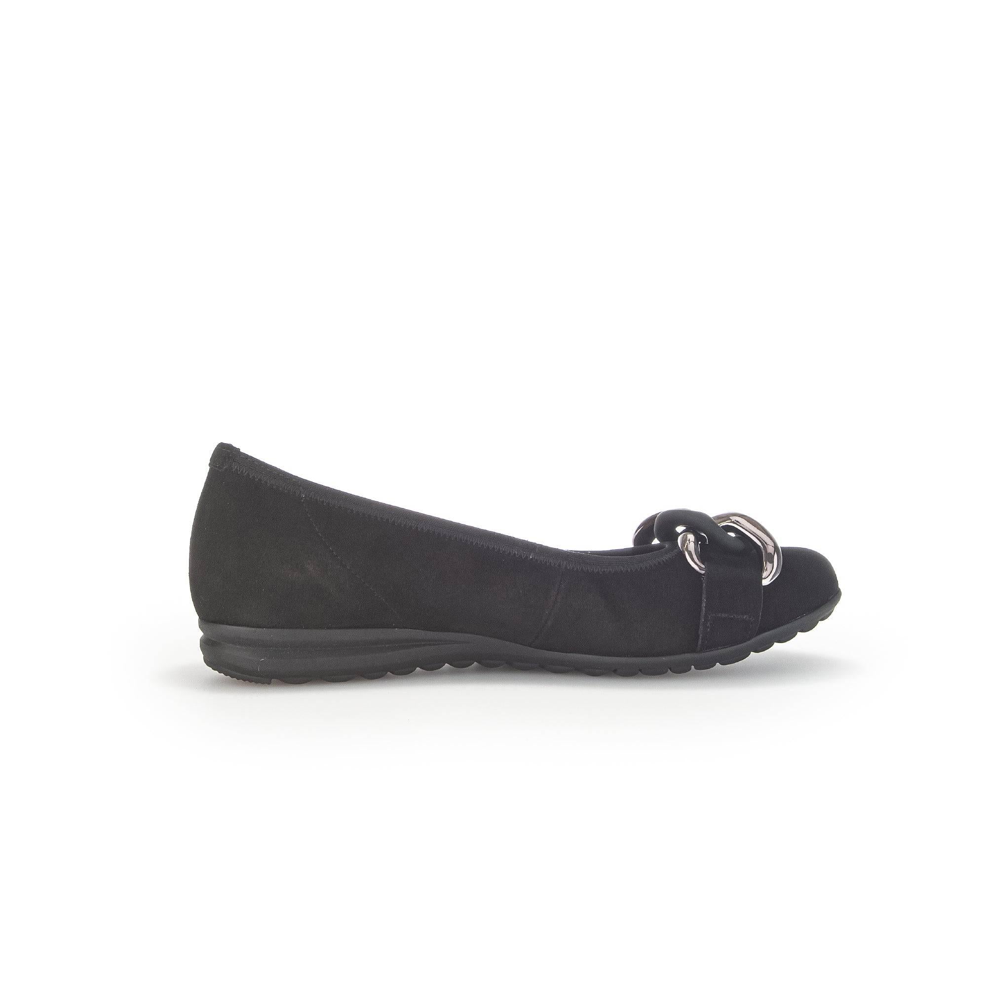 Gabor 42.625.47 Sabia Ladies Black Suede Slip On Shoes-elevate your sole