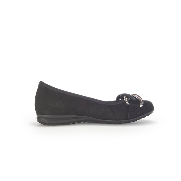 Gabor 42.625.47 Sabia Ladies Black Suede Slip On Shoes-elevate your sole