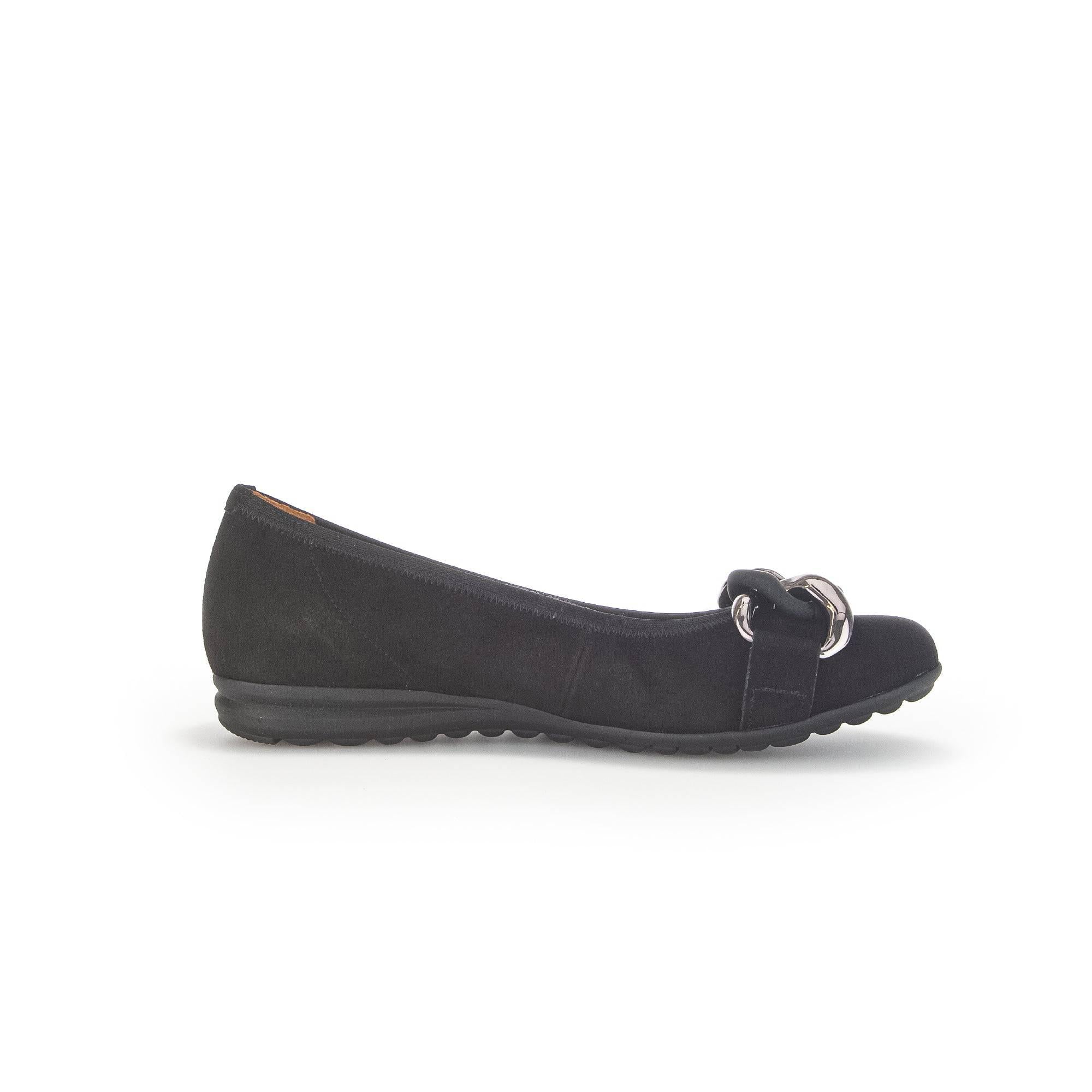 Gabor 42.625.47 Sabia Ladies Black Suede Slip On Shoes-elevate your sole