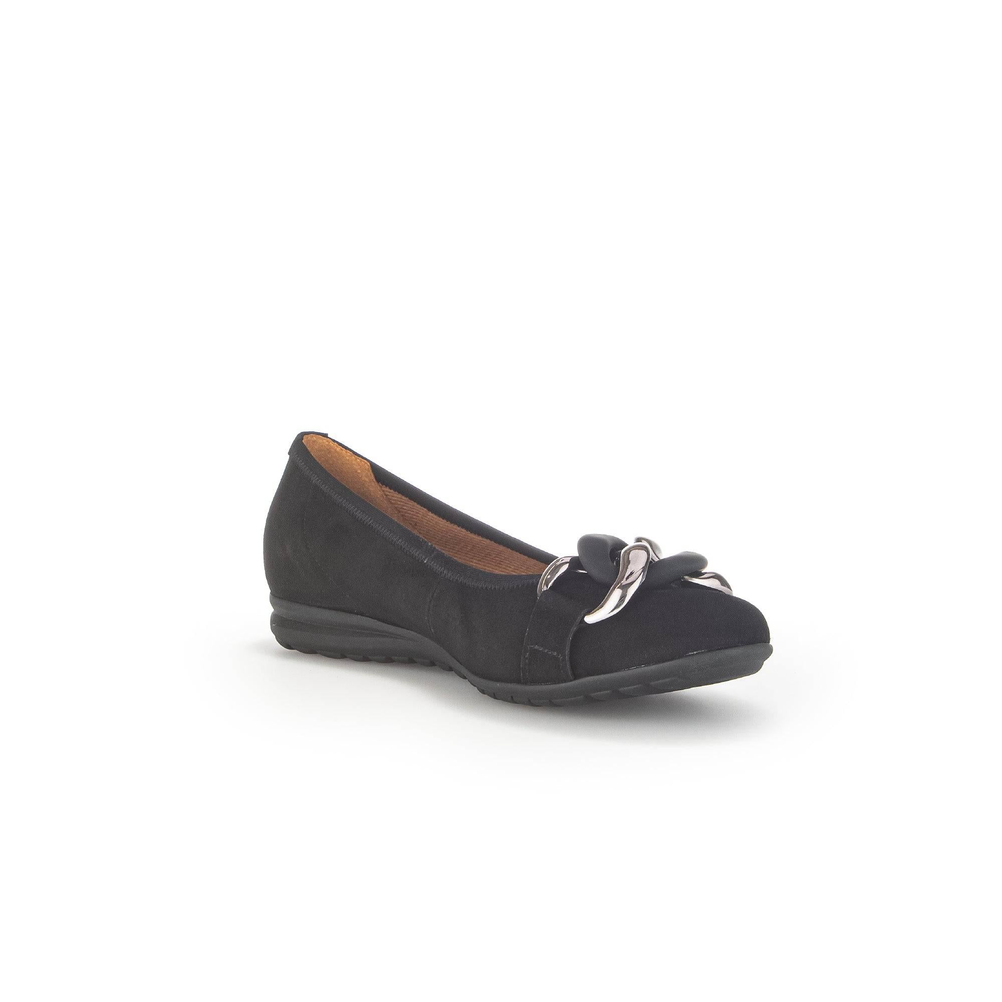 Gabor 42.625.47 Sabia Ladies Black Suede Slip On Shoes-elevate your sole