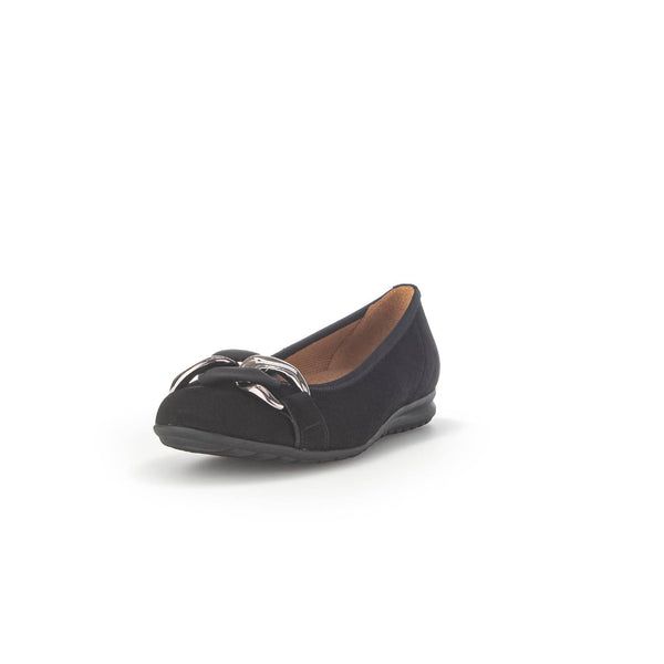 Gabor 42.625.47 Sabia Ladies Black Suede Slip On Shoes-elevate your sole