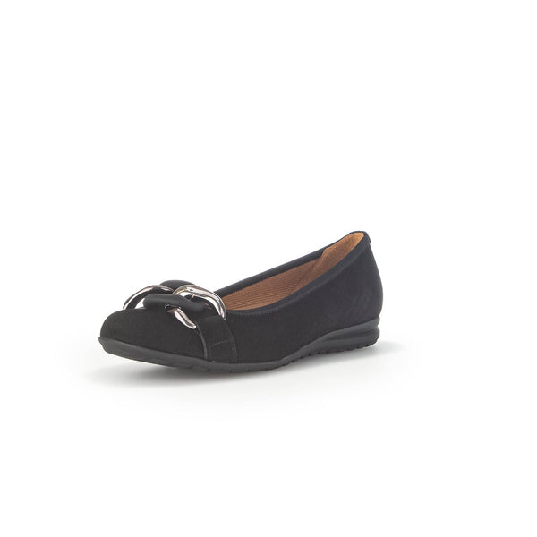 Gabor 42.625.47 Sabia Ladies Black Suede Slip On Shoes-elevate your sole