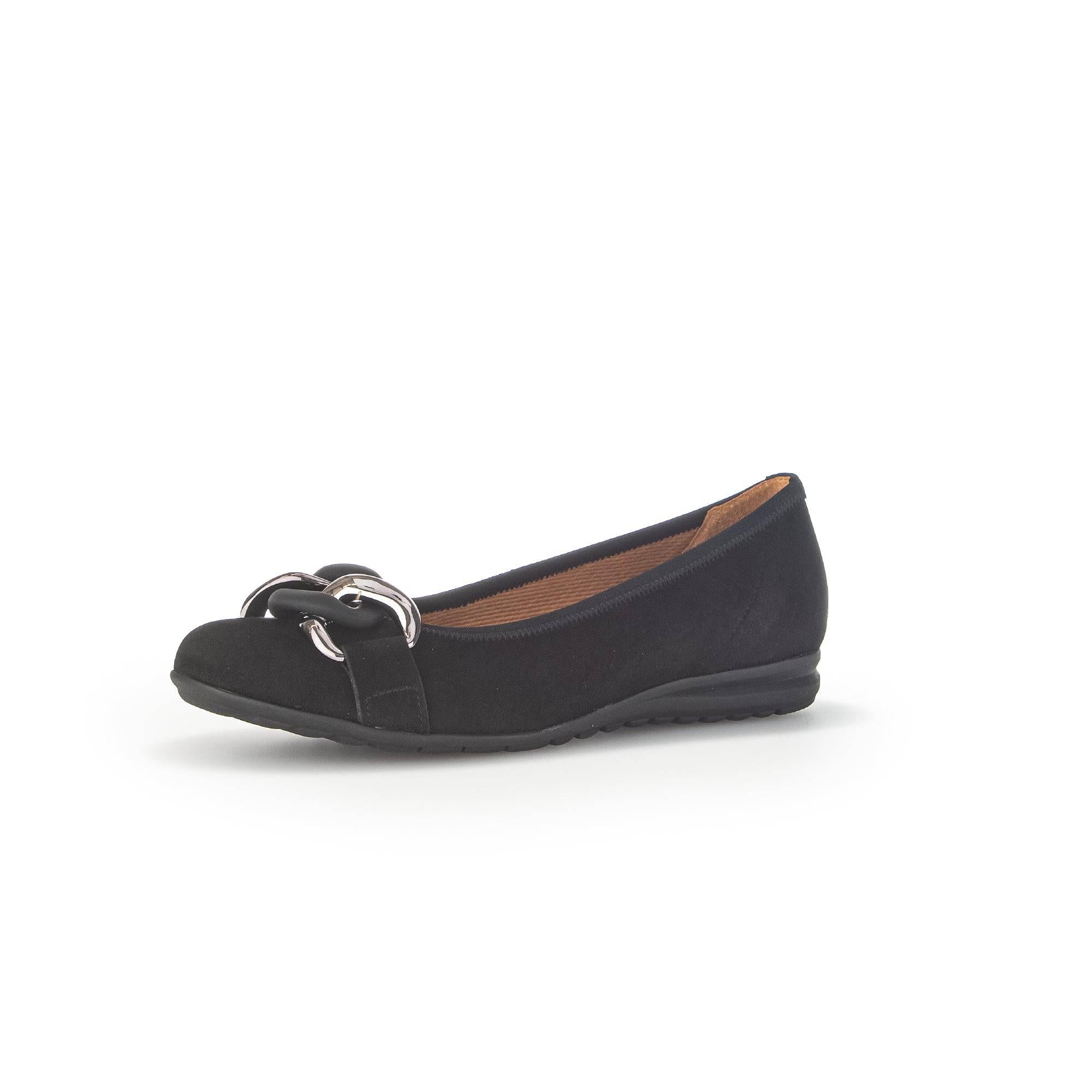 Gabor 42.625.47 Sabia Ladies Black Suede Slip On Shoes-elevate your sole