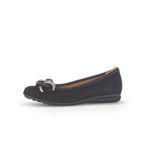 Gabor 42.625.47 Sabia Ladies Black Suede Slip On Shoes-elevate your sole