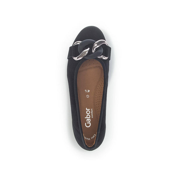 Gabor 42.625.47 Sabia Ladies Black Suede Slip On Shoes-elevate your sole