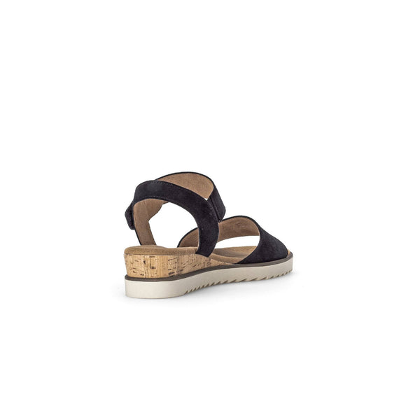 Gabor 42.750.46 Raynor Ladies Navy Blue Suede Touch Fastening Sandals-elevate your sole