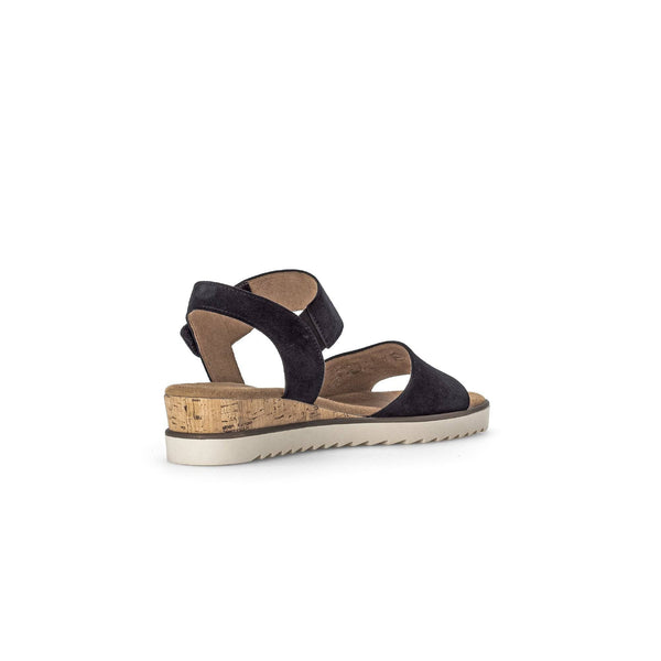 Gabor 42.750.46 Raynor Ladies Navy Blue Suede Touch Fastening Sandals-elevate your sole