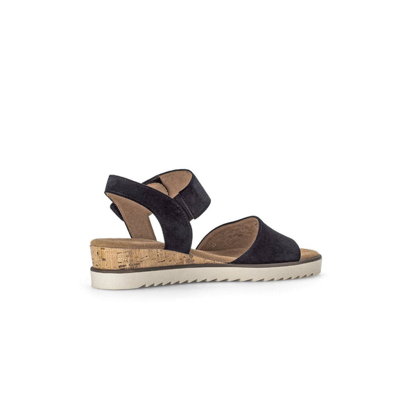 Gabor 42.750.46 Raynor Ladies Navy Blue Suede Touch Fastening Sandals-elevate your sole