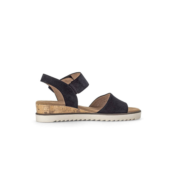 Gabor 42.750.46 Raynor Ladies Navy Blue Suede Touch Fastening Sandals-elevate your sole
