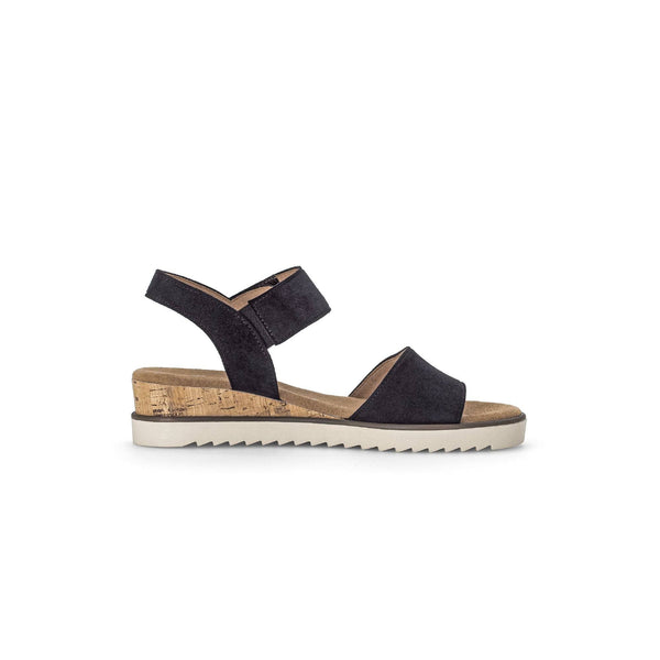 Gabor 42.750.46 Raynor Ladies Navy Blue Suede Touch Fastening Sandals-elevate your sole