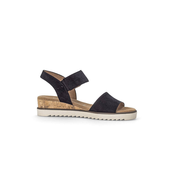 Gabor 42.750.46 Raynor Ladies Navy Blue Suede Touch Fastening Sandals-elevate your sole